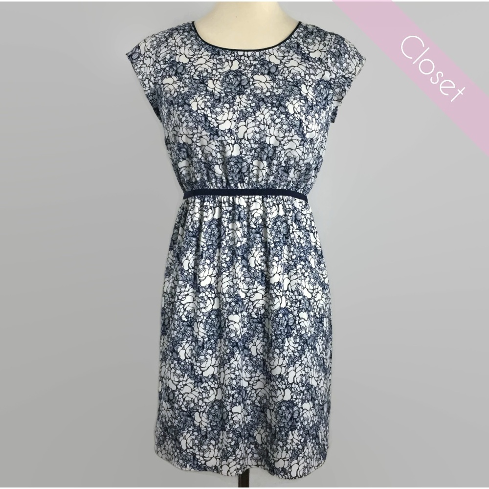 LOFT Blue & White Cap Sleeve Dress 2P